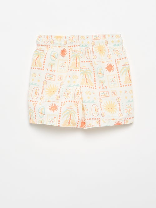 Zwembermuda met all-over zeeprint - Kiabi