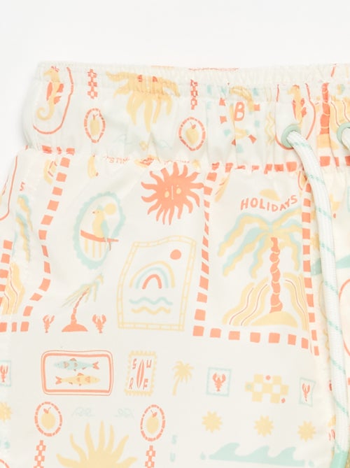 Zwembermuda met all-over zeeprint - Kiabi