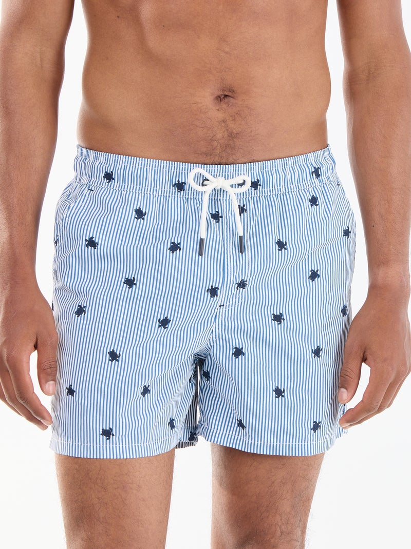 Zwembermuda met motief Blauw - Kiabi