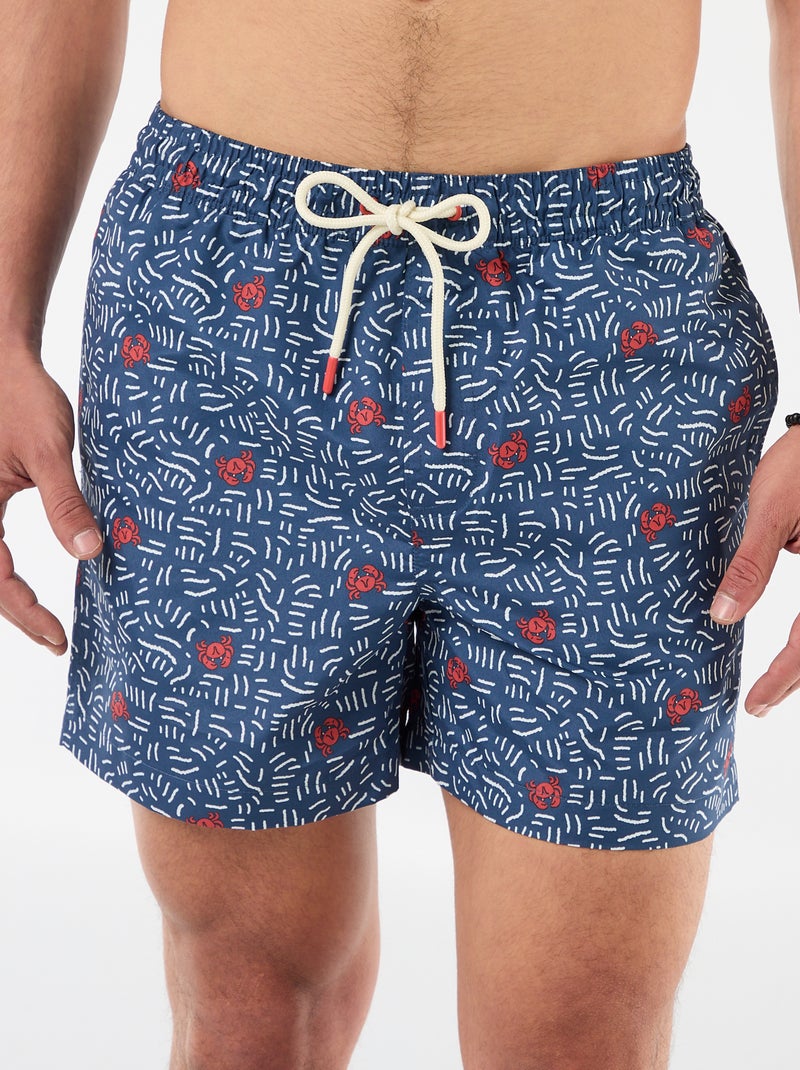 Zwembermuda met motief Blauw - Kiabi