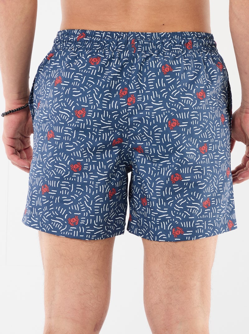 Zwembermuda met motief Blauw - Kiabi