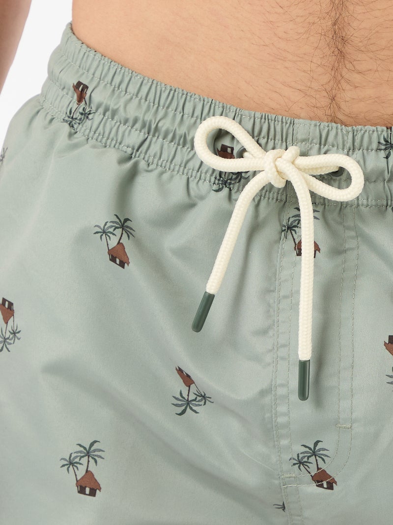 Zwembermuda met motief Kaki - Kiabi