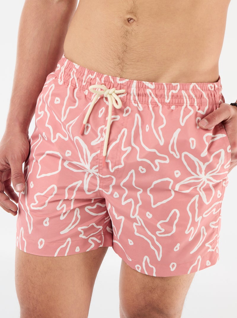 Zwembermuda met motief Rood - Kiabi