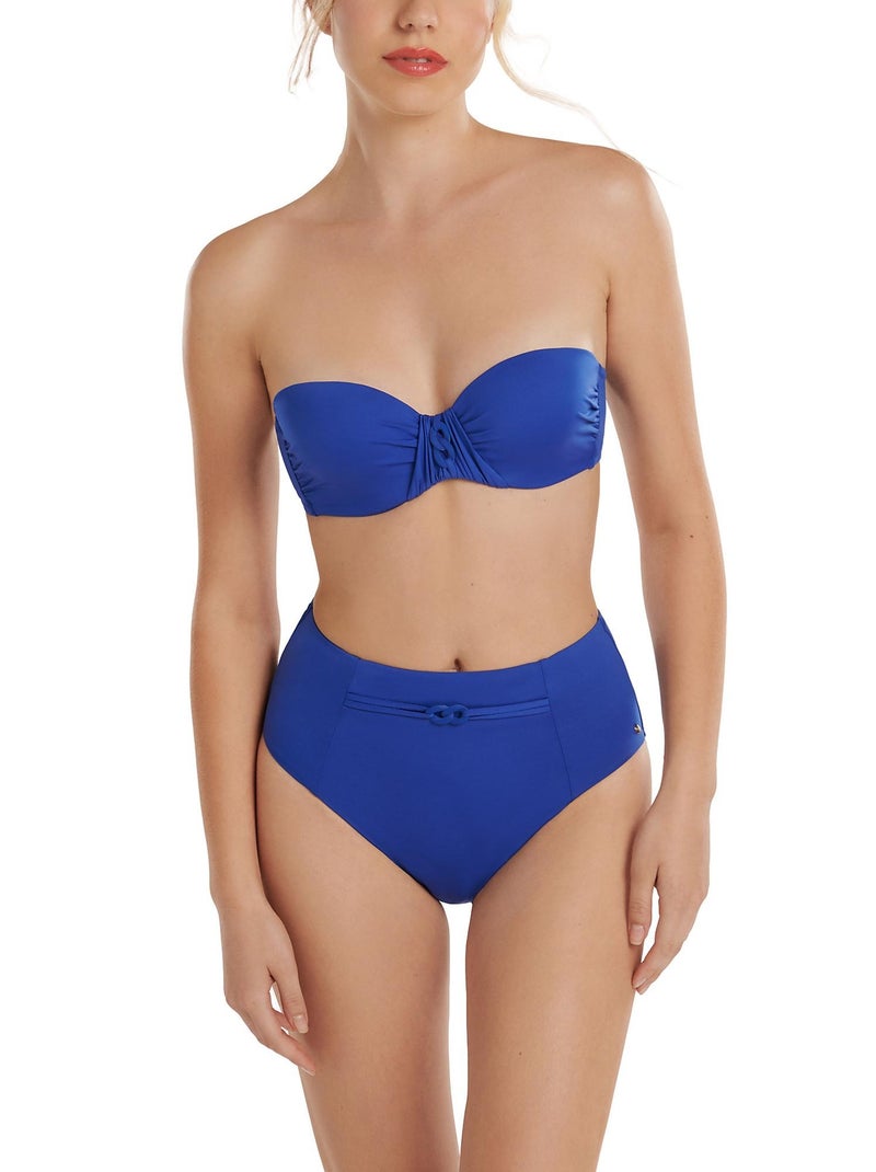 Zwemkleding met hoge taille palma Blauw - Kiabi