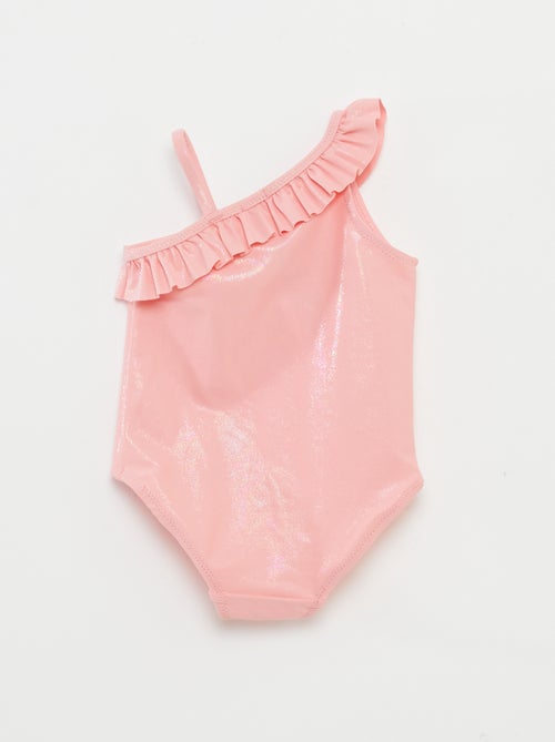 Zwempakje met asymmetrische hals met ruches - Kiabi