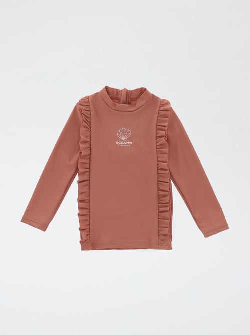 Zwemshirt met ruches en lange mouw - Kiabi