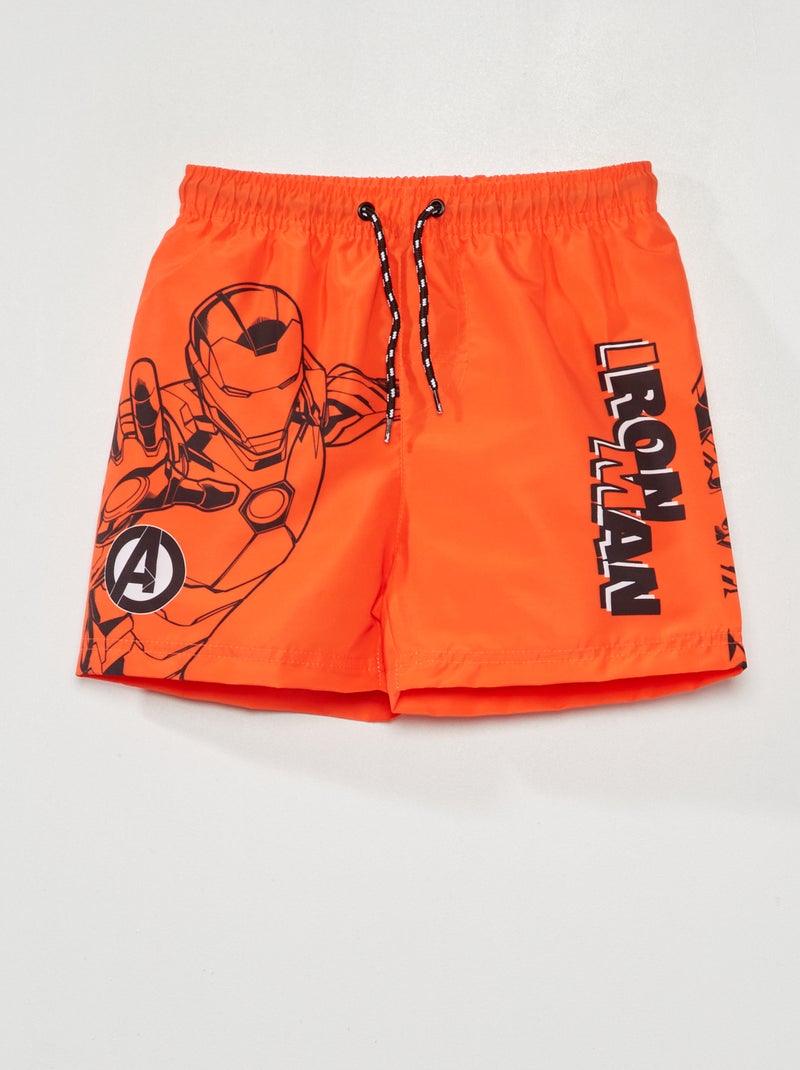 Zwemshort met 'Avengers'-print oranje - Kiabi