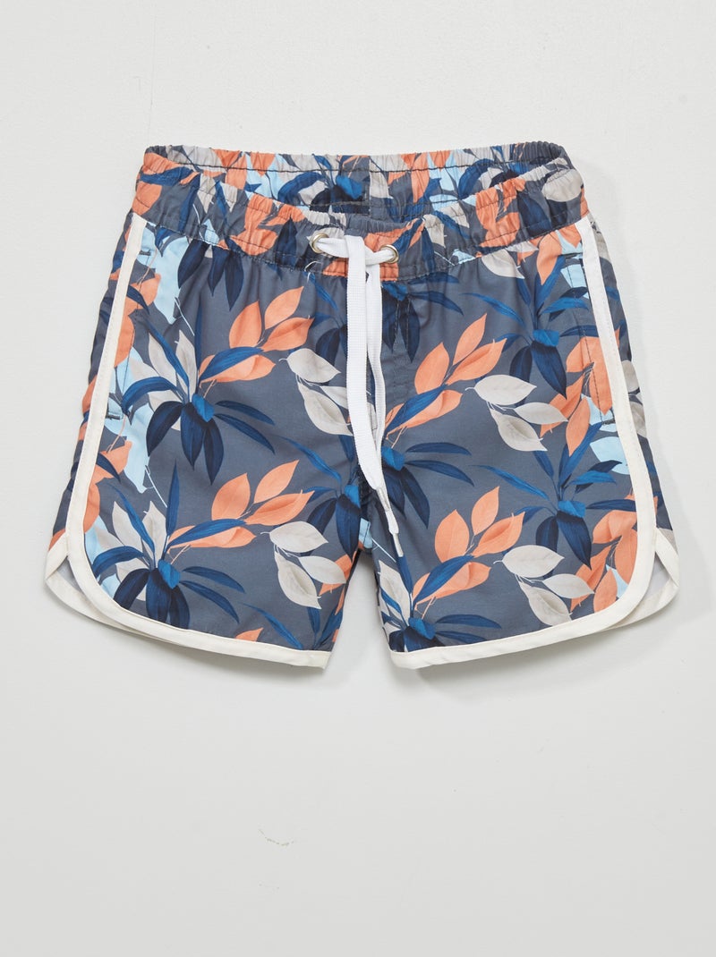 Zwemshort met elastische tailleband bloemenprint - Kiabi