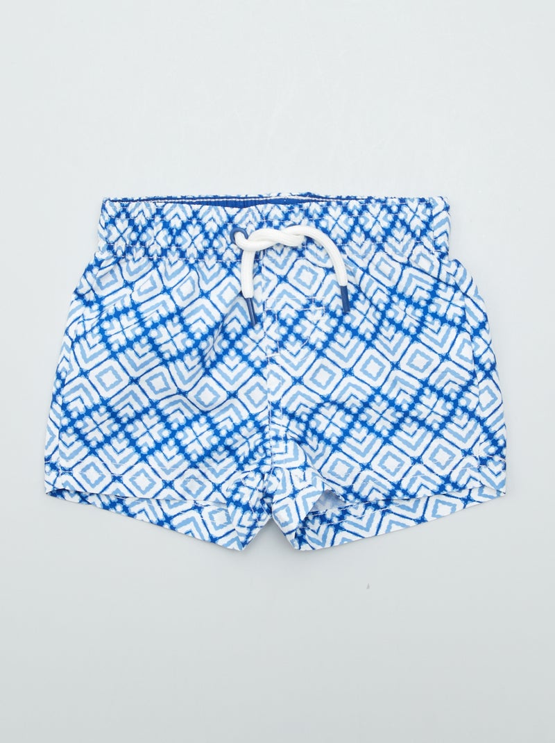 Zwemshort met fantasiemotief BLAUW - Kiabi