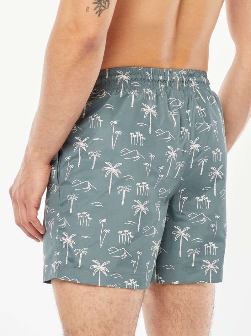 Zwemshort met fantasieprint GROEN - Kiabi