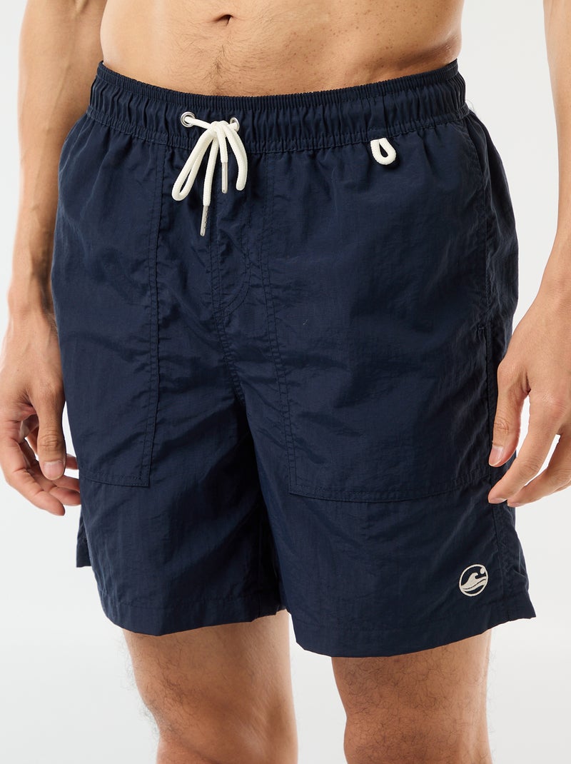 Zwemshort met grote zakken Blauw - Kiabi