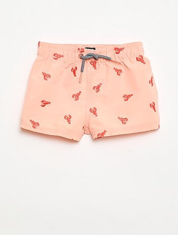 Zwemshort met 'kreeft' borduursels