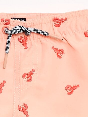 Zwemshort met 'kreeft' borduursels