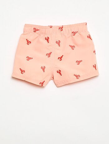Zwemshort met 'kreeft' borduursels