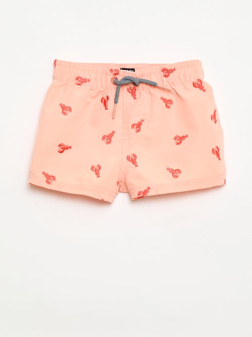 Zwemshort met 'kreeft' borduursels - Kiabi