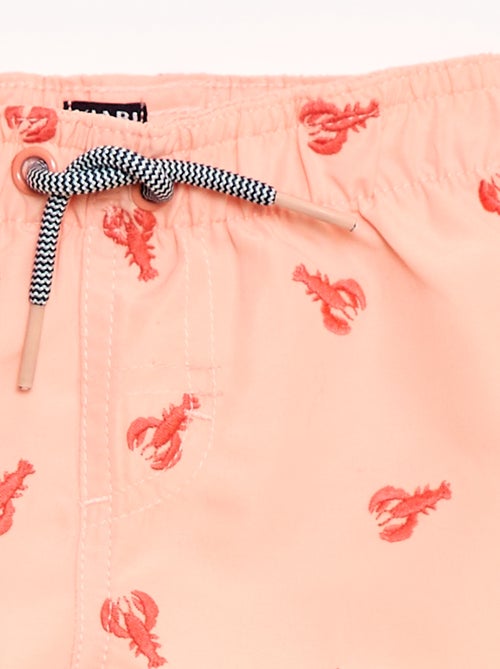 Zwemshort met 'kreeft' borduursels - Kiabi