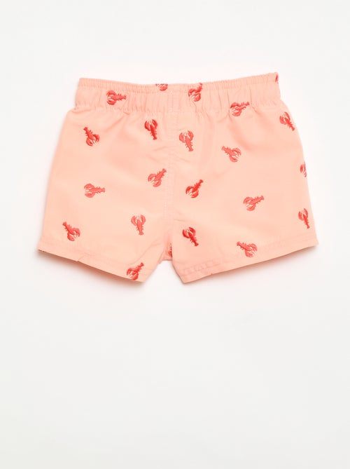 Zwemshort met 'kreeft' borduursels - Kiabi