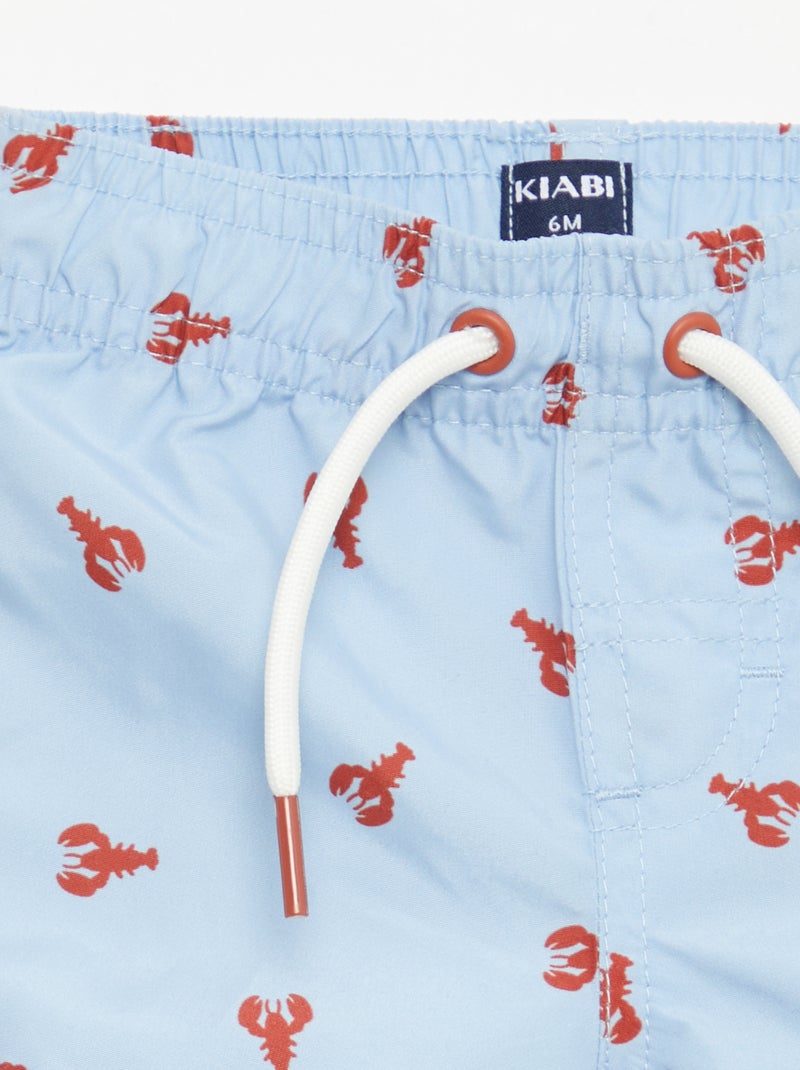 Zwemshort met motief Blauw - Kiabi