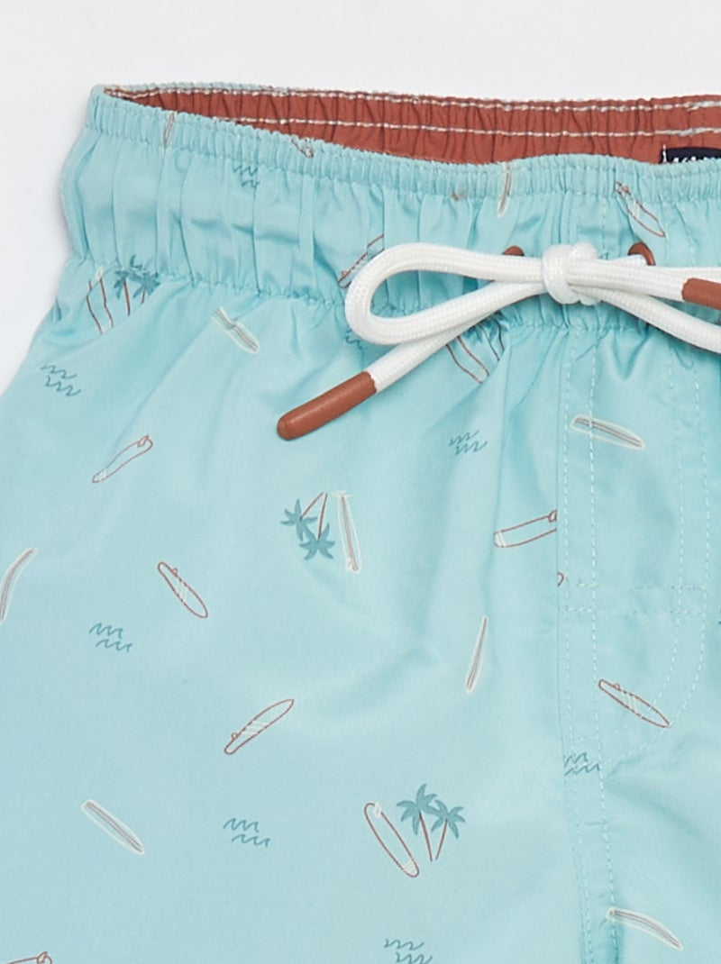 Zwemshort met print BLAUW - Kiabi