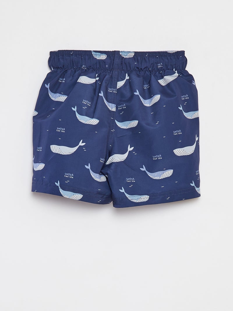 Zwemshort met print BLAUW - Kiabi