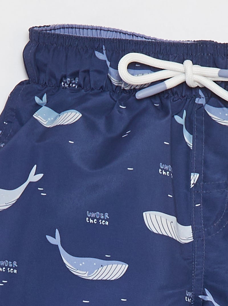 Zwemshort met print BLAUW - Kiabi