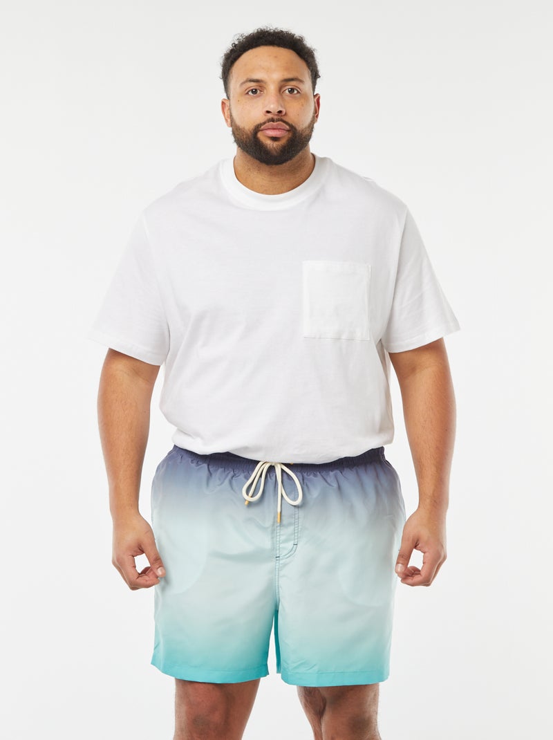 Zwemshort met tie-dyeprint BLAUW - Kiabi
