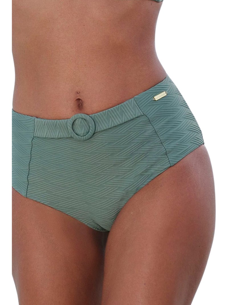 Zwemshortje met hoge taille loretta Kaki - Kiabi