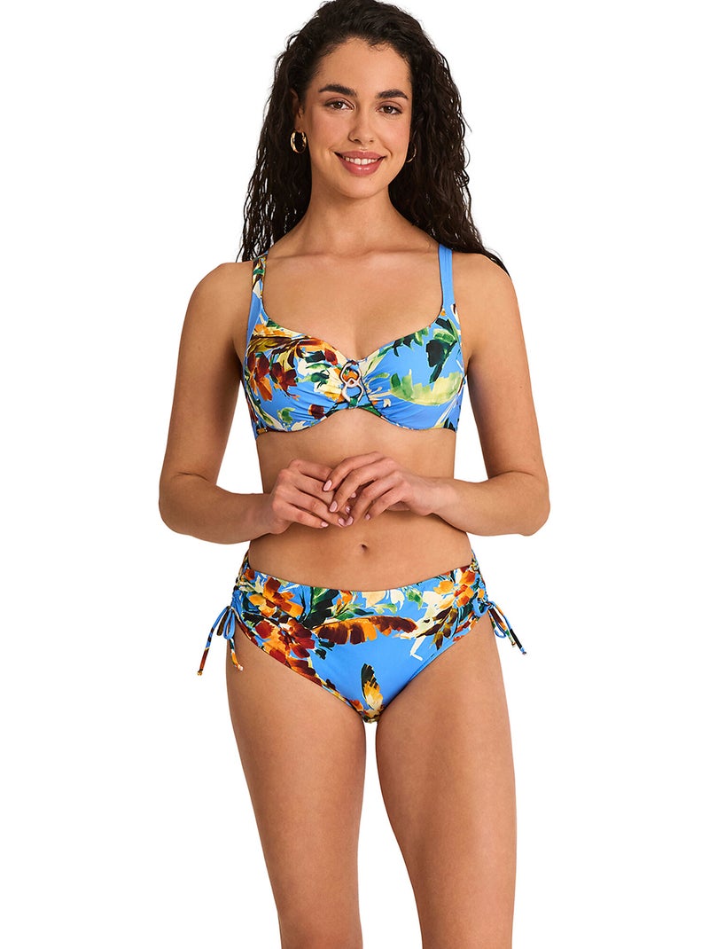 Zwemshortje met hoge taille tropico Blauw - Kiabi