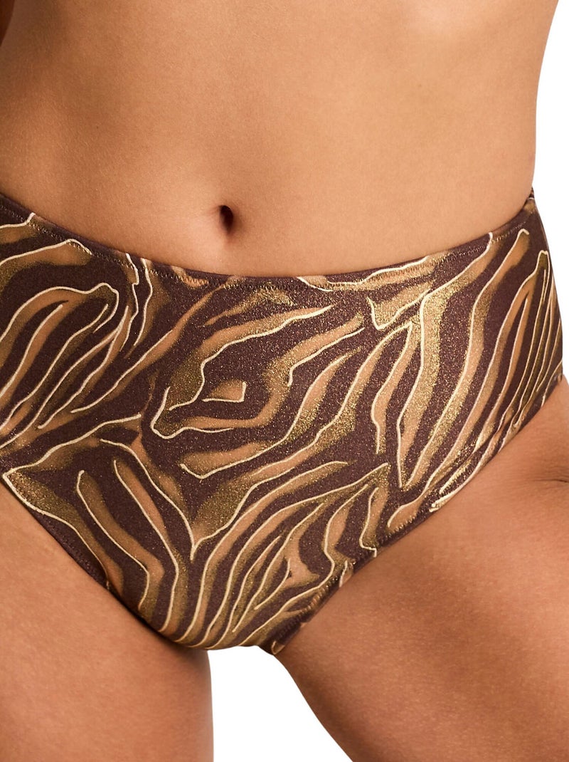 Zwemshortje met hoge taille utopia Bruin - Kiabi