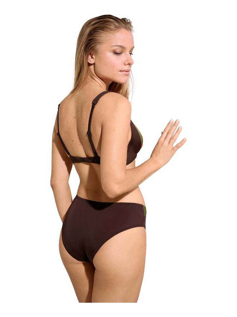 Zwemshortje met hoge taille viviero Bruin - Kiabi
