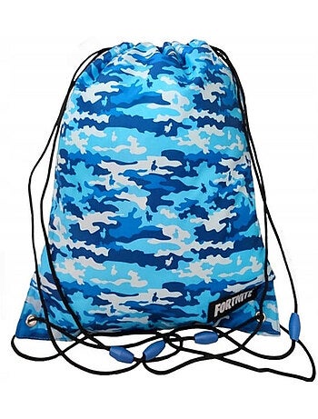 Zwemtas met koord kinderen Fortnite 42 cm camouflage blauw