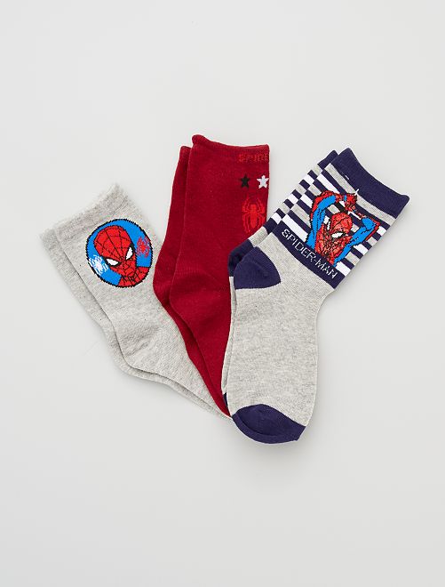 3 paar sokken 'Spider-Man'                                         grijs / rood 
