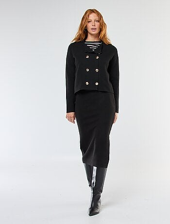 Aansluitende halflange rok van ottoman-stof