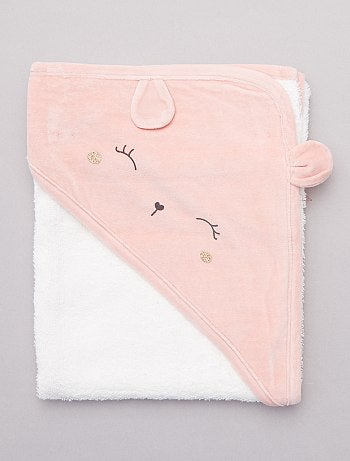 Badcape en bijpassend washandje - Kiabi