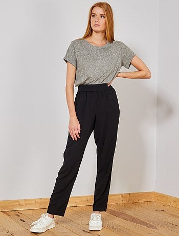 Damesmode maat 34-48 - Basic soepelvallend T-shirt - Kiabi