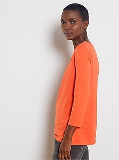 Basic T-shirt met boothals - Kiabi