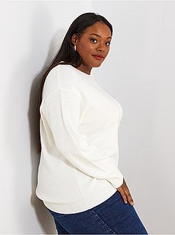 Basic tricot trui met parelsteek - Kiabi