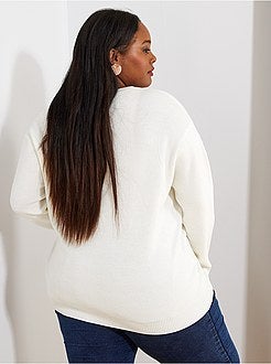 Basic tricot trui met parelsteek - Kiabi