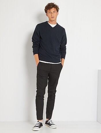 Basic trui van effen tricot