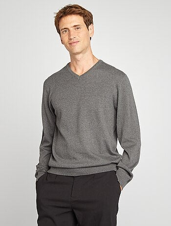 Basic trui van effen tricot