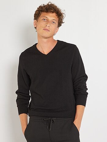 Basic trui van effen tricot