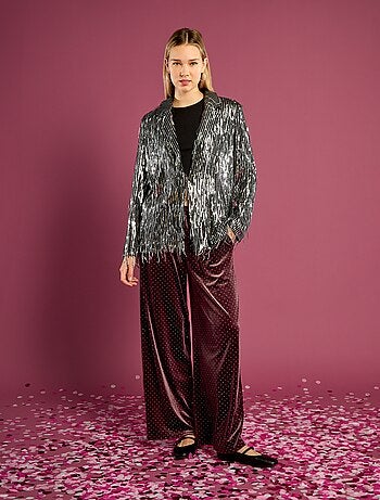 Blazer met franjes en lovertjes