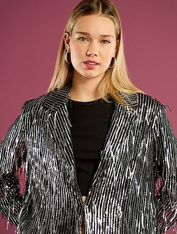 Blazer met franjes en lovertjes
