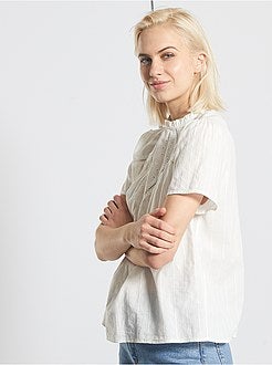 Blouse met Engels borduurwerk - Kiabi