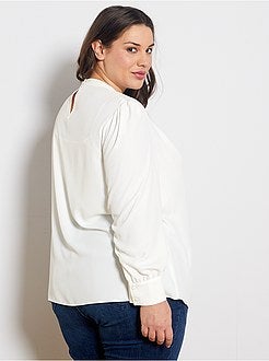 Blouse met hoge kraag en V-hals - Kiabi
