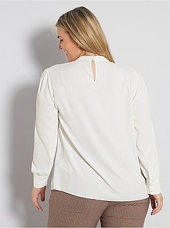 Blouse met hoge kraag en V-hals - Kiabi