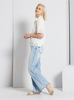 Blouse met 'kant'-afwerking - Kiabi