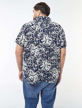 Blouse met korte mouw en bloemmotief