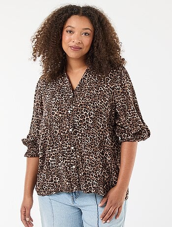 Blouse met luipaardprint 'Only Carmakoma'