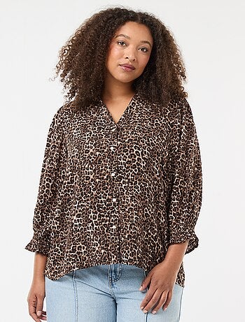 Blouse met luipaardprint 'Only Carmakoma'